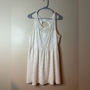 Eric + Lani White Lace Sleeveless Mini Dress EUC